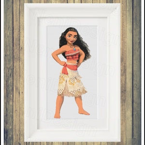 Moana Princess full figure Cross stitch Pattern Princess cross stitch Home decor Kids room decor Moana cross stitch Tale heroes