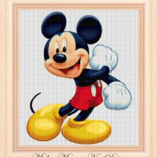 Mickey Mouse Kreuzstichvorlage Kreuzstich Helden Kinderzimmer Dekoration Märchen Figur Kreuzstich Märchenvorlage DIY Kinderzimmer Dekoration