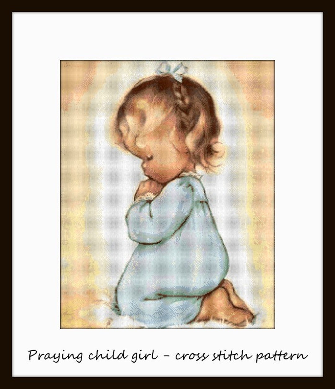 Praying Child Girl Cross Stitch Pattern Girl Pattern Girl Cross Stitch ...