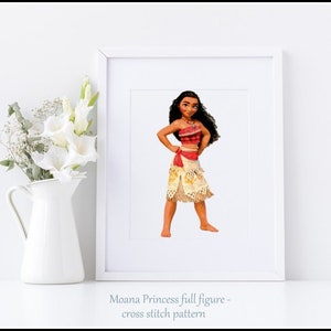 Moana Princess full figure Cross stitch pattern Kids room decoration Tale figure cross stitch DIY princess Moana cross stitch DIY pattern