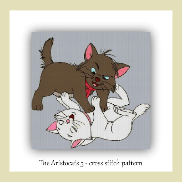 Aristocats 4 Cross stitch pattern Aristocats cross stitch Kids room decoration Nursery decoration Tale hero cross stitch DIY Aristocats