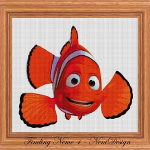 Finding Nemo 4 Nemo cross stitch Nemo pattern Kids room decoration DIY Nemo DIY cross stitch Tale hero cross stitch DIY room decoration