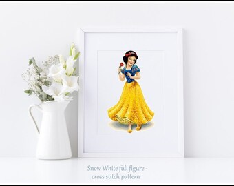 Schneewittchen Kreuzstichmuster, Prinzessin Zimmer Dekor (Digitaler Download)