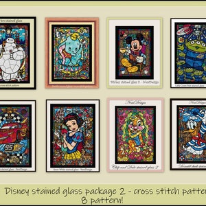 8 Heroes stained glass package Cross stitch pattern Kids room decoration DIY stained glass DIY tale hero cross stitch DIY tale cross stitch