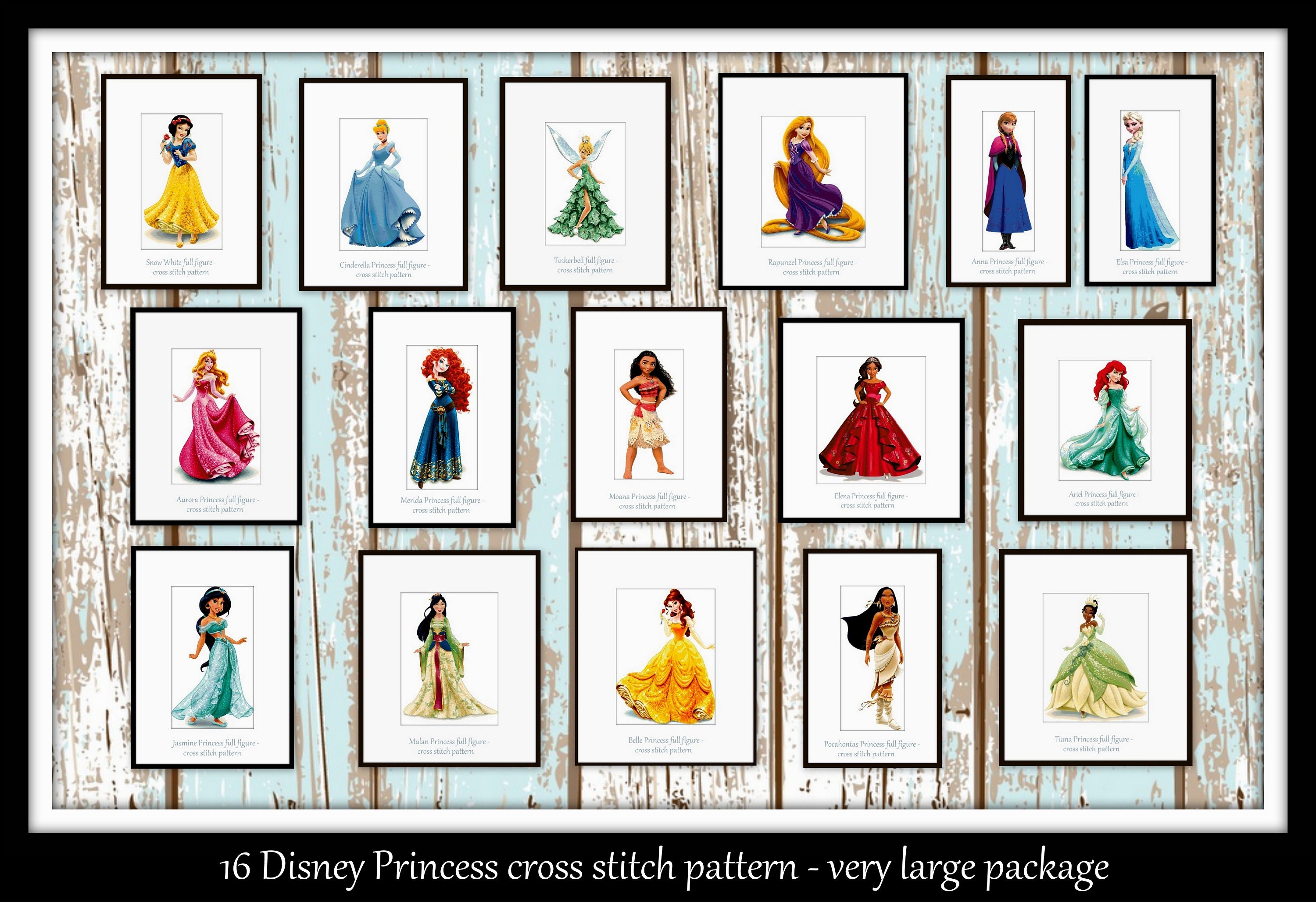 16 Princess full figure Cross stitch pattern Princess pattern - Etsy España 16 Princess full figure Cross stitch pattern Princess pattern - Etsy España