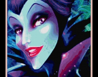 Maleficent Cross stitch pattern Evil cross stitch Evil pattern DIY Evil Villains cross stitch Villains pattern DIY Maleficent cross stitch