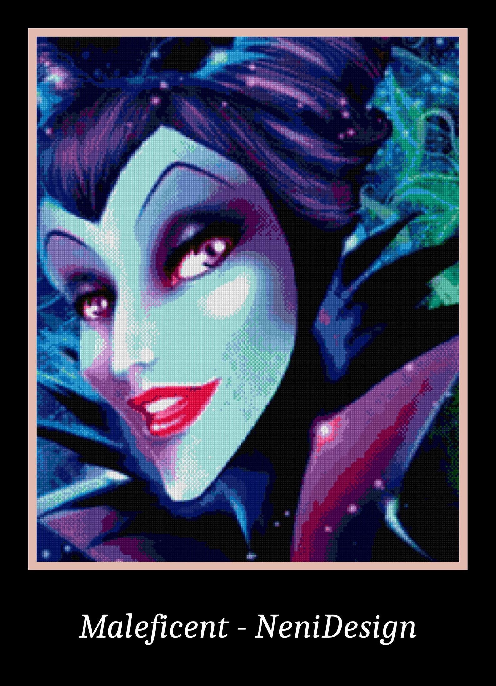 Maleficent cross stitch pattern Maleficent Maleficent | Etsy