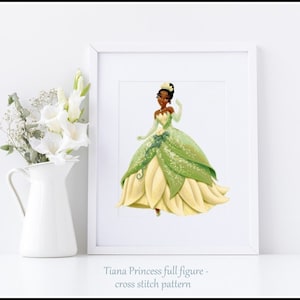 Tiana Princess Cross Stitch Pattern, DIY Nursery Decor (Digital Download)