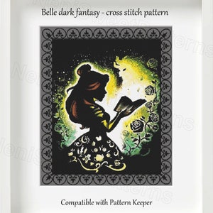 Belle dark fantasy Cross stitch pattern Princess pattern Heroes cross stitch Beauty and the Beast Home decor Wall decor Kids room decor Tale