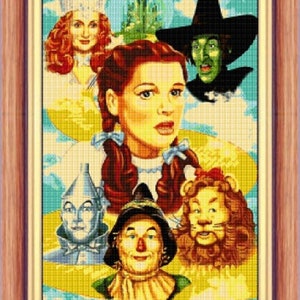 The Wizard of Oz original Cross stitch pattern DIY Oz Kids room decoration Tale figure cross stitch Nursery decoration Tale scene pattern