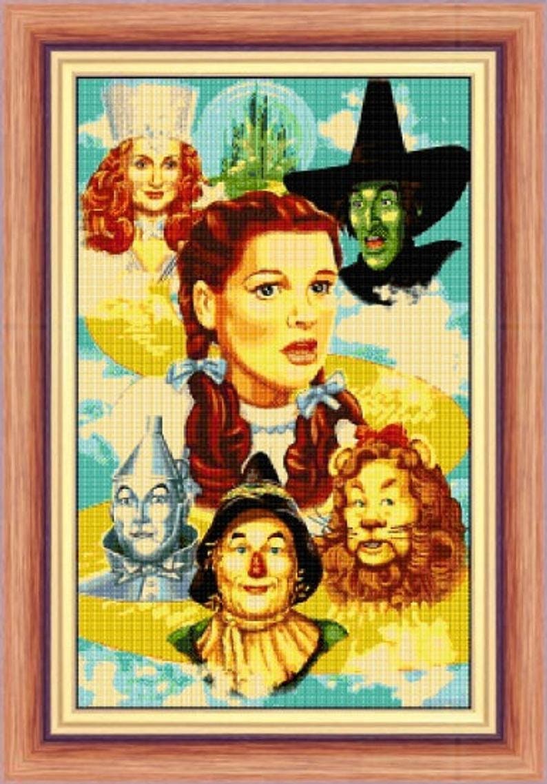 The Wizard of Oz original Cross stitch pattern DIY Oz Kids | Etsy