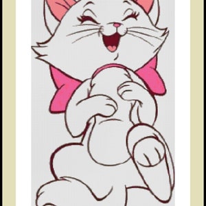 Marie 19 Cross stitch pattern Kids room decoration DIY Marie cat cross stitch Cute cat pattern Nursery decoraiton Tale heroes cross stitch