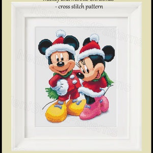 Mickey and Minnie Christmas Cross stitch pattern Compatible with Pattern Keeper Home decor Christmas gift Holiday pattern Wall decor Heores