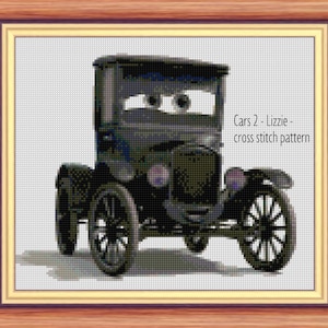 Cars 2 Lizzie Cross stitch pattern Lizzie pattern Lizzie cross stitch Cars 2 cross stitch Cars 2 pattern Car cross stitch Kids room decor