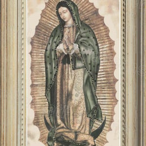 Virgen madre 2 Patrón de punto de cruz Nuestra Señora Icono mexicano Decoración del hogar Regalo religioso Guardián de patrones