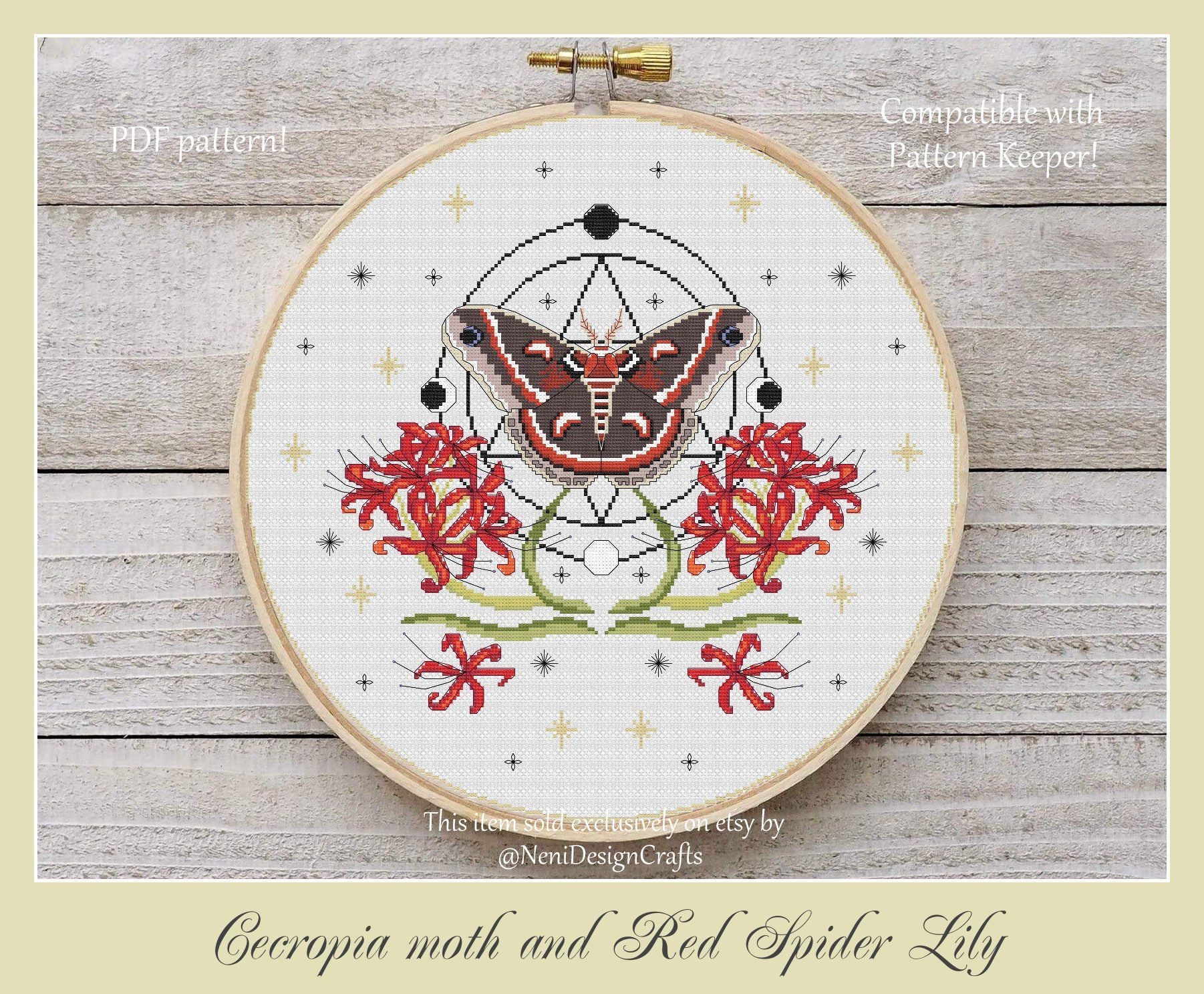 Red Spider Lily Cross Stitch - Etsy