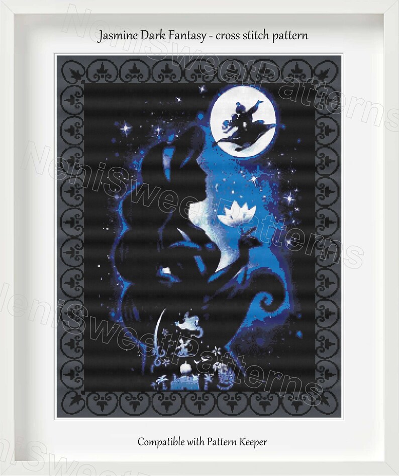 Jasmine 'aladdin' Cross Stitch Pattern: Dark Fantasy Princess (digital ...