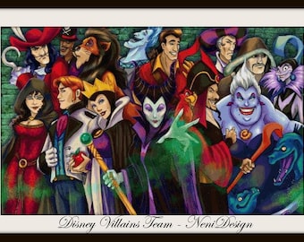 Villains Team Cross stitch pattern Cross stitch Villains DIY villains DIY Kids room decoration Kids cross stitch Tale hero pattern decor
