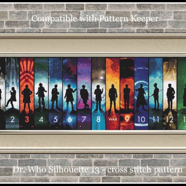 Dr. Who Silhouette 13 cross stitch pattern Dr. Who cross stitch Modern cross stitch silhouette pattern Dr. Who Room decoration