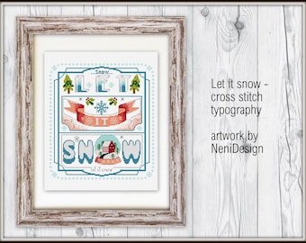 Let It Snow - Winter Cross Stitch Pattern -PDF Download by Kiralyn's ...