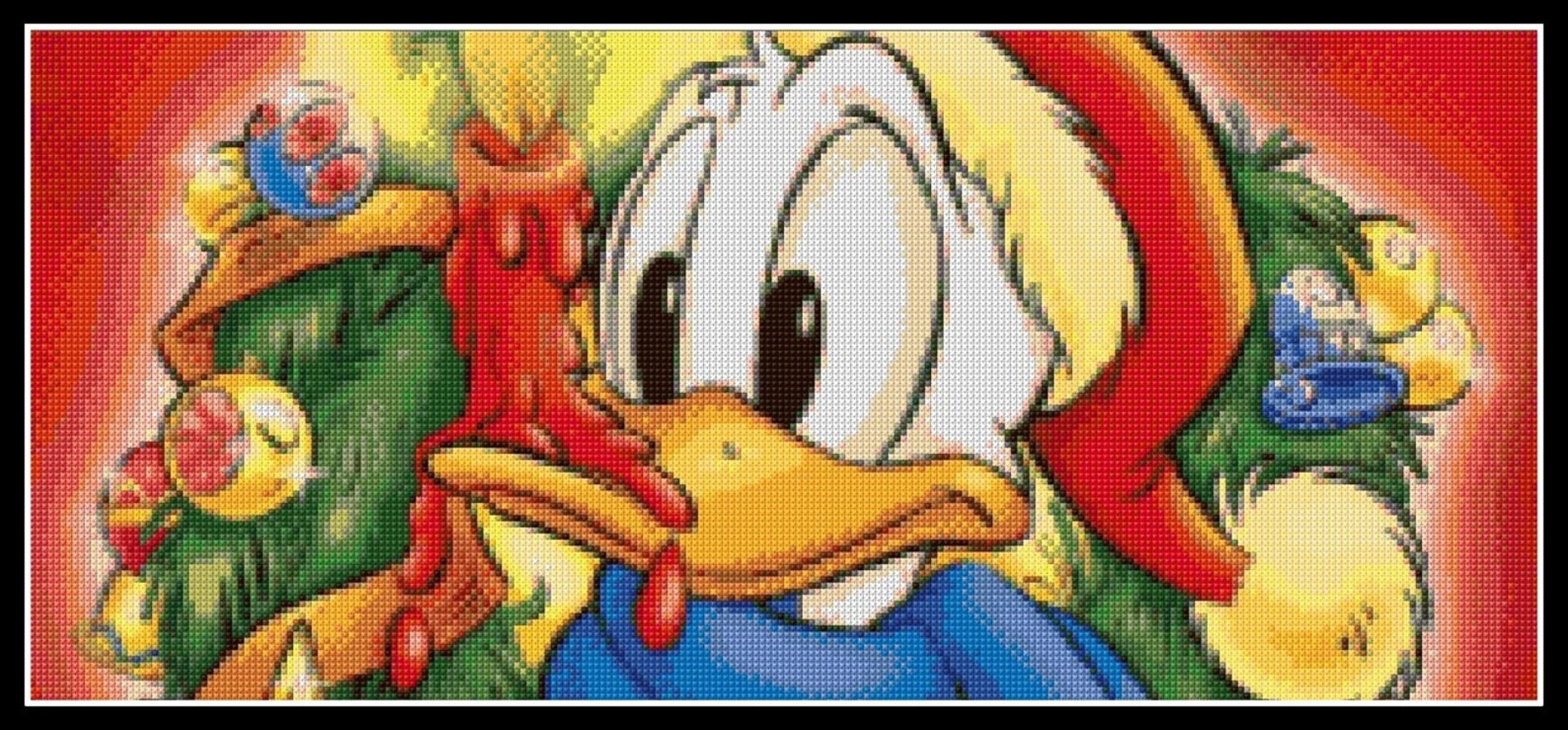 Donald Duck Christmas Cross Stitch Pattern Tale Heroes Cross Etsy