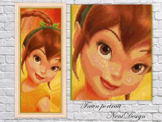 Michael Andersen＆Son 三つ編みの女の子　デーンマーク壁掛け 子鹿の肖像画 クロスステッチのパターン ティンカーベルと仲間たち DIY