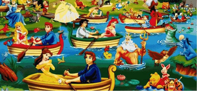 disney pattern disney heroes pattern disney princess Disney fun on the water cross stitch pattern Disney Heroes 13 disney cross stitch