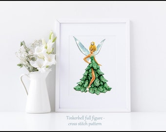 Tinkerbell princess full figure Cross stitch pattern DIY princess DIY cross stitch Kids room decoration Nursery decoration DIY pattern