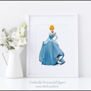 Cinderella Princess full figure Cross stitch pattern DIY princess cross stitch Kids room decoration Tale heroes cross stitch DIY Cinderella