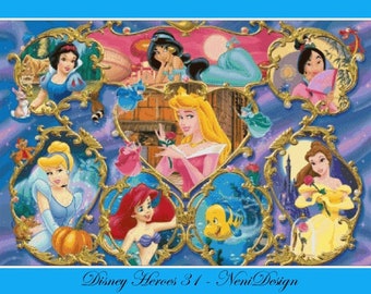 Heroes 31 Princess 2 Cross stitch pattern Tale characters cross stitch Kids room decoration DIY princess cross stitch Beautiful princess