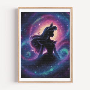 Aurora Cross stitch pattern, Princess silhuette, Home decor (PDF)