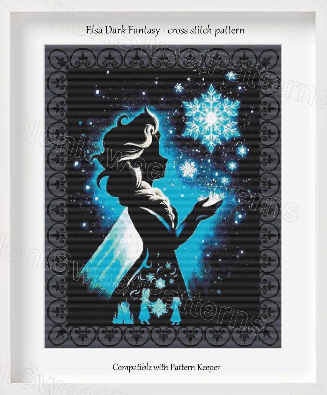 Elsa Magic Patterns Elsa Dark Fantasy Cross Stitch Pattern (PDF Pattern) - Etsy