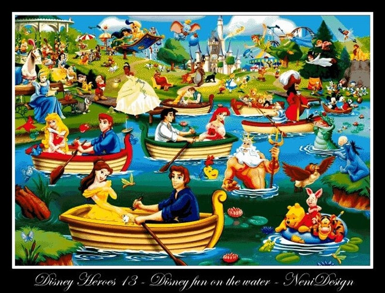 disney pattern disney heroes pattern disney princess Disney fun on the water cross stitch pattern Disney Heroes 13 disney cross stitch