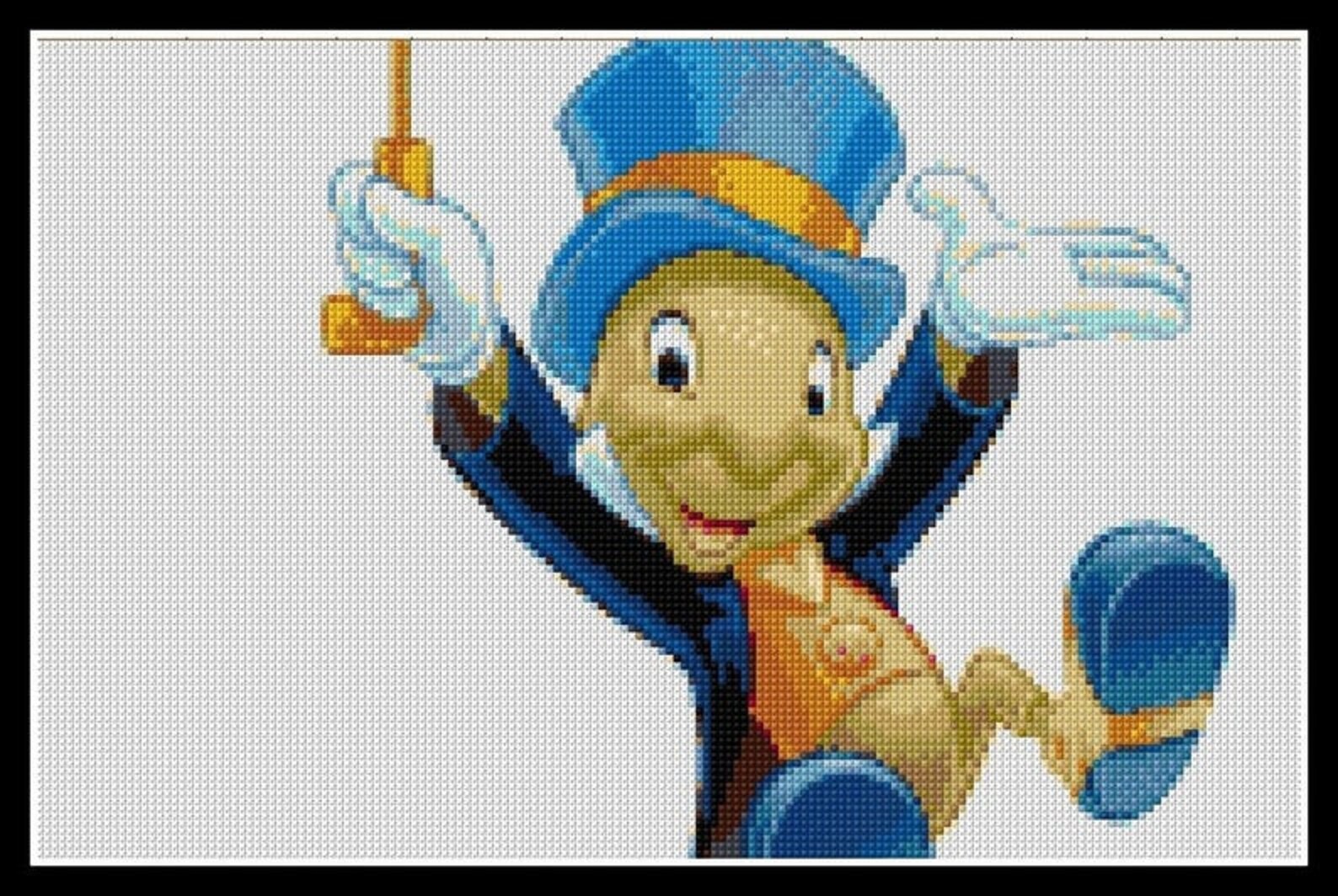 Jiminy Cricket cross stitch pattern cross stitch disney Etsy
