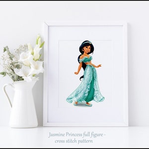 Jasmine Princess Cross stitch pattern Kids room decoration Cross stitch DIY princess cross stitch, Jasmine cross stitch Nursery decoration