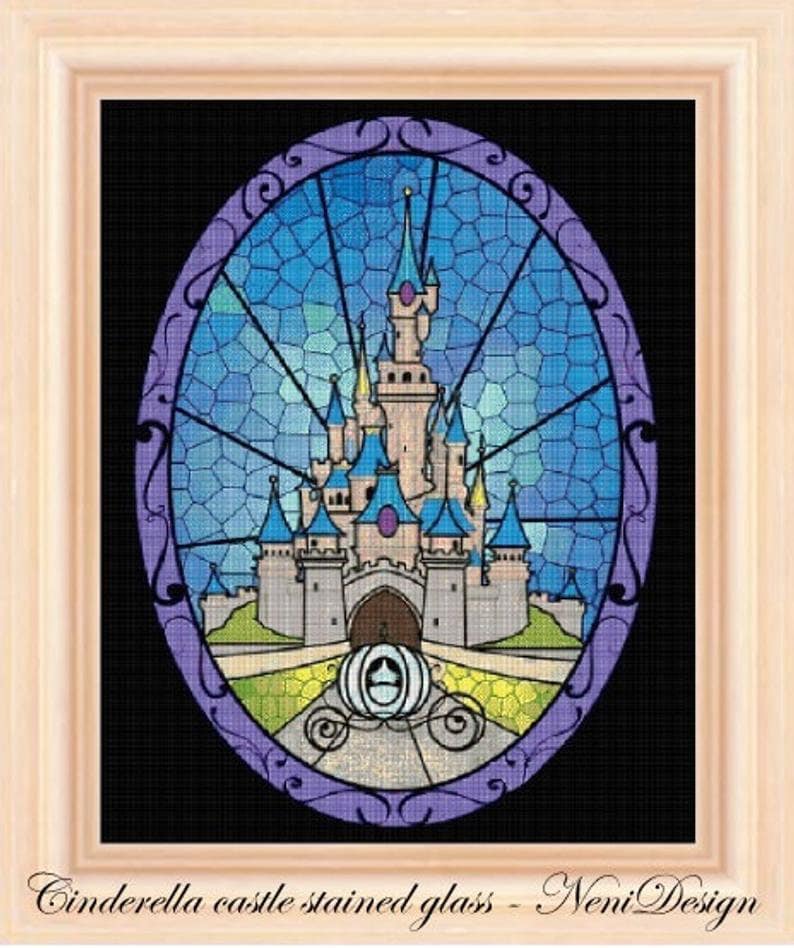 ディズニー ステンドグラス シンデレラ グラスマスターズ社シンデレラ城 MezzoMiki | おしゃれなステンドグラスデザイン！ #東京