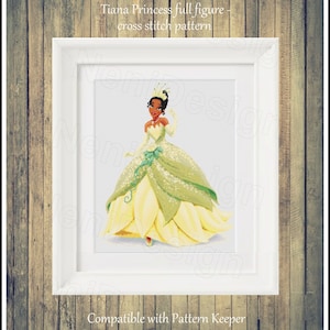 Tiana Princess Cross Stitch Pattern, Full Figure (PDF Pattern)
