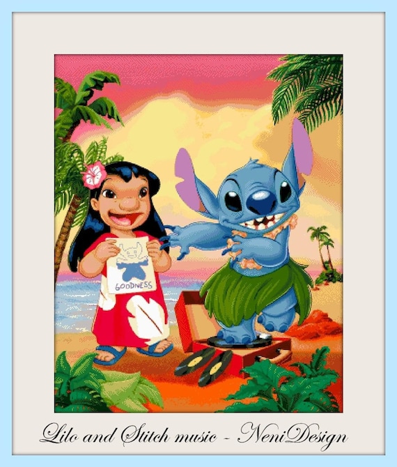 Lilo & Stitch Music Cross Stitch Pattern (PDF Download) - Etsy
