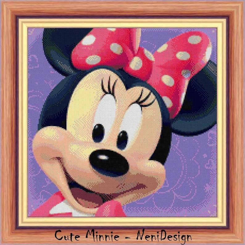 Cute Minnie Cross Stitch Pattern Minnie Cross Stitch Kids Room Etsy