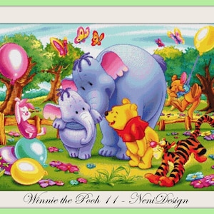 Winnie the Pooh 11 Cross stitch pattern DIY Pooh cross titch Happy Winnie the Pooh Kids room decoration Tale heroes cross stitch DIY Piglet