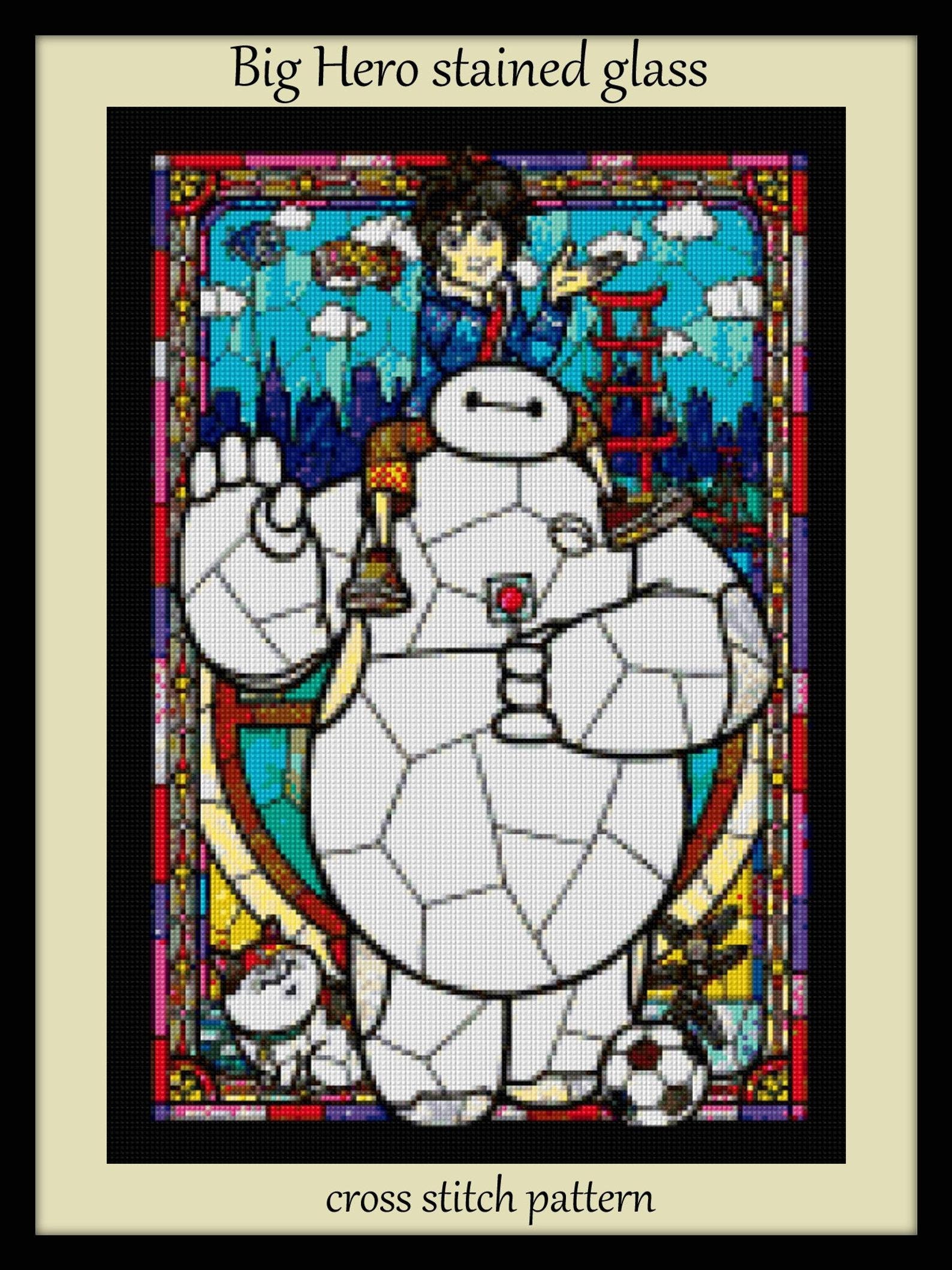 ベイマックス ステンドグラス クロスステッチパターン クロスステッチ