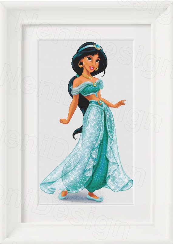 ジャスミンプリンセスのクロスステッチパターン、子供部屋の装飾