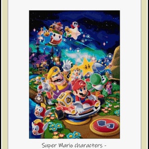 Super Mario Charaktere Kreuzstichmuster Märchenhelden Kreuzstich Kinderzimmer Dekoration Märchenhelden DIY Kinderzimmer DIY Süße Helden