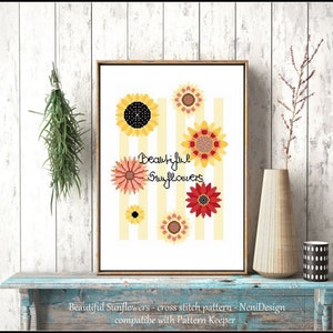 Beautiful Sunflowers Cross stitch pattern DIY sunflower Summer cross stitch Flower cross stitch Summer home decoration DIY home decoration