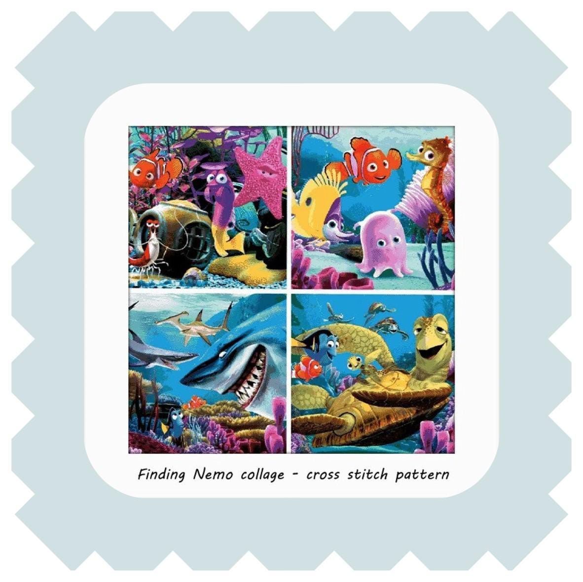 Nemo Repeated Pattern Finding Nemo Collage Cross Stitch Pattern Nemo Pattern Nemo Cross ...