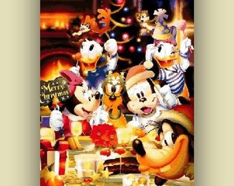 Mickey Mouse Christmas Cross Stitch Pattern (Digital Download)