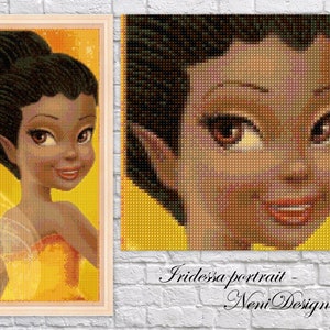 Iridessa portrait Cross stitch pattern Tinkerbell and friends DIY Iridessa fairy DIY fairy cross stitch Tale heroes pattern Kids room decor
