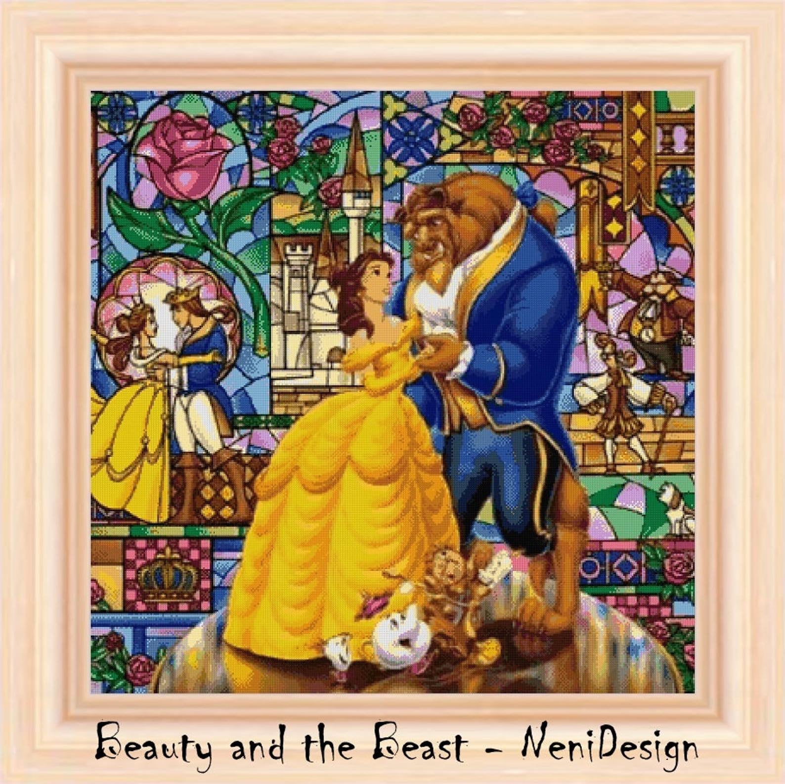 Beauty and the Beast Cross Stitch Pattern Belle DIY Princess Belle Princess  Kids Room Decoration Nursery Decoration DIY Cross Stitch 