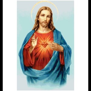 Heart of Jesus, cross stitch pattern, Jesus pattern, Jesus cross stitch, christmas, religion cross stitch, religion pattern, bible pattern