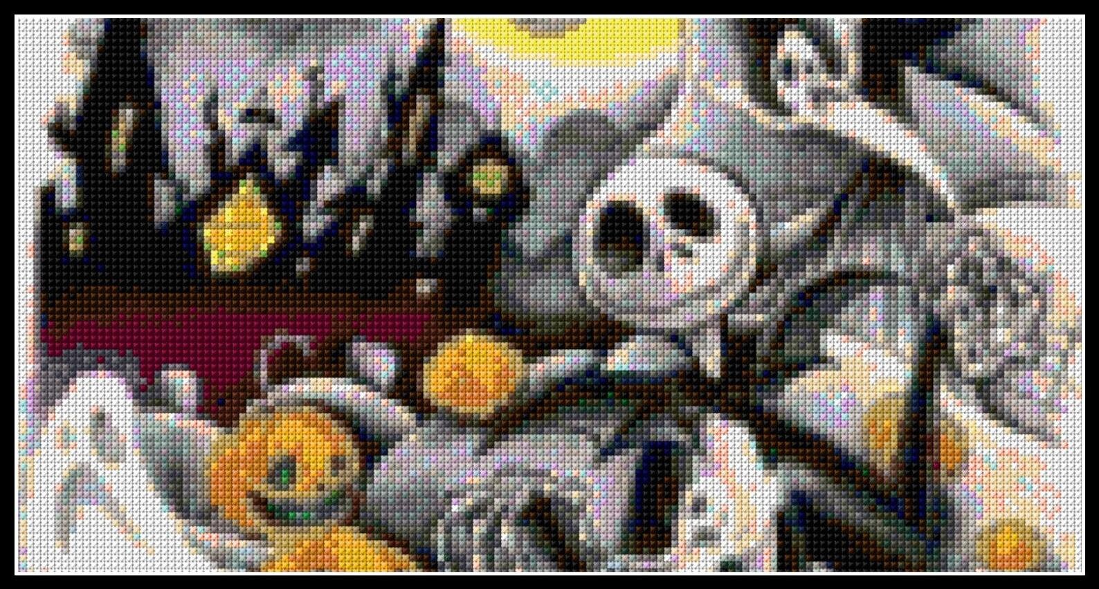 Nightmare Before Halloween Cross Stitch Pattern Room Decoration ...